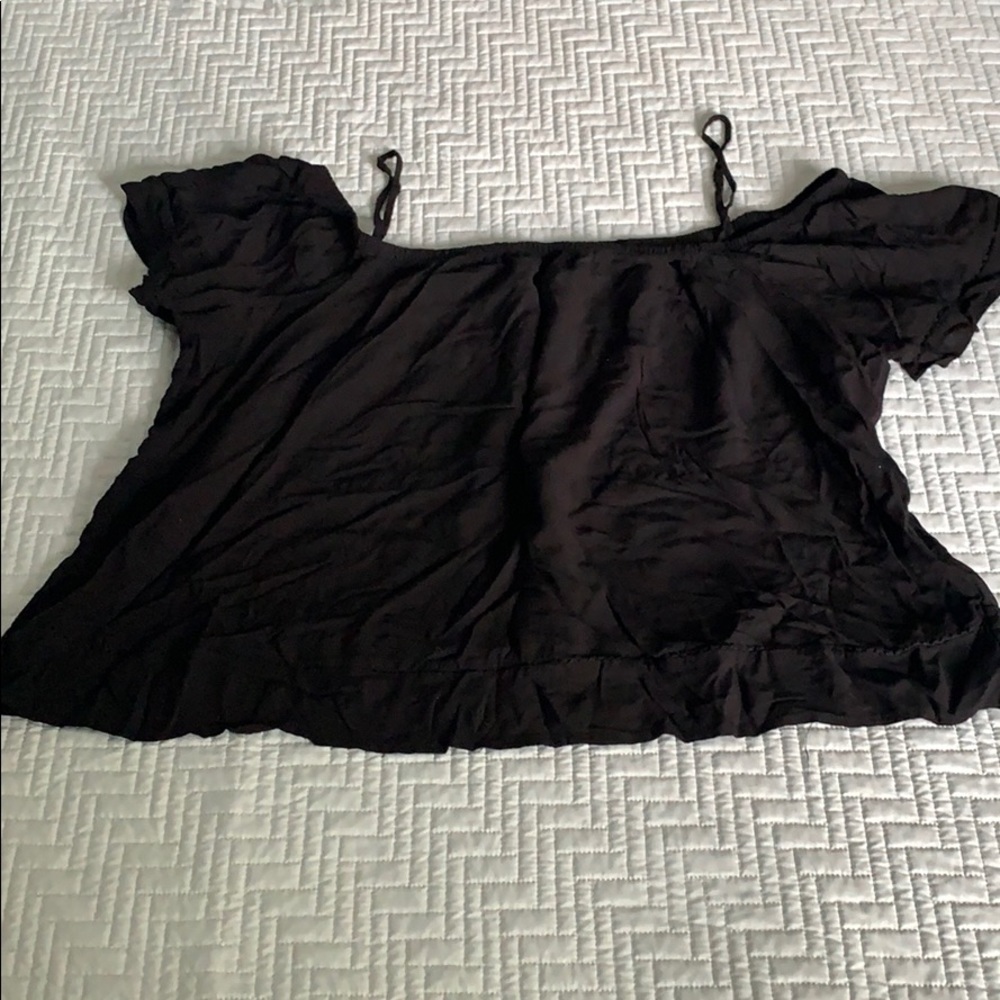 Black Strapless Top with Detailing